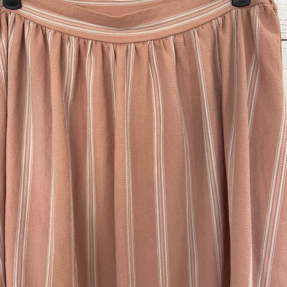 Windsor M Light Pink White Stripe Pull On Flowy Midi Skirt - Picture 3 of 9